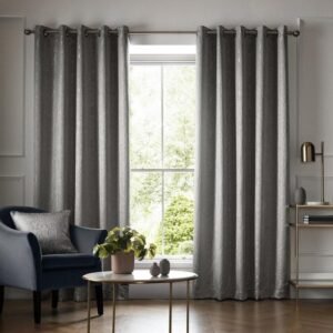 Elstree Ready Made Eyelet Curtains Smoke