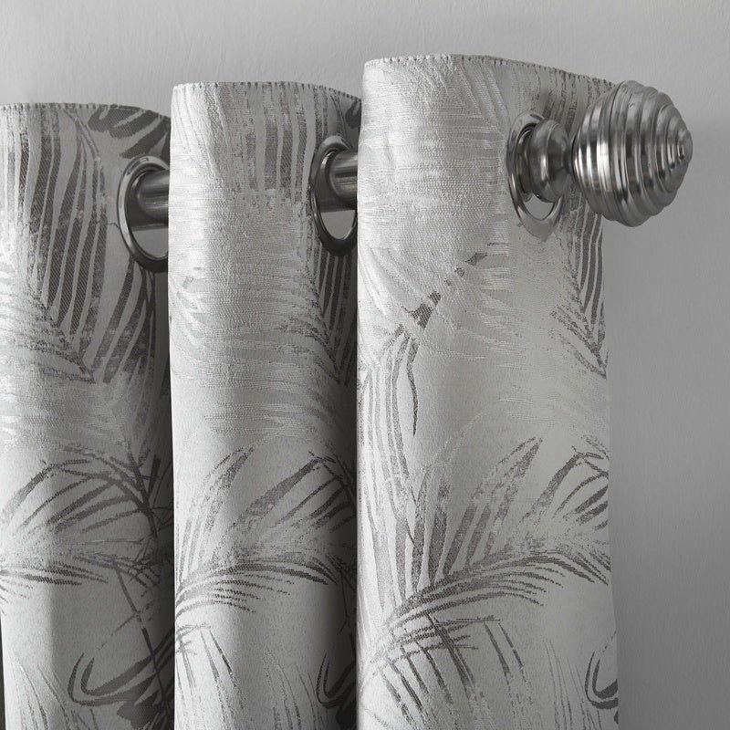 Fiji Ready Made Eyelet Curtains Silver - Image 2