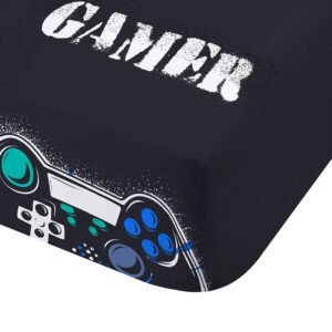 Catherine Lansfield Game Over Fitted Sheet Double Black