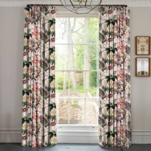 Linda Barker Grandi Floral Velvet Made To Measure Curtains Champagne