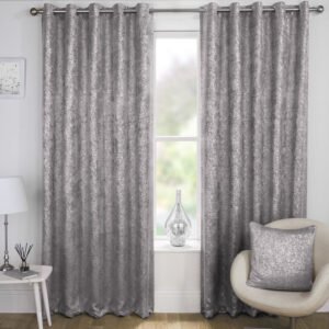 Halo Blockout Ready Made Eyelet Curtains Grey