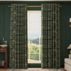 HOUSE Llewelyn-Bowen Hedgerovia Printed Velvet Made To Measure Curtains Tropicana