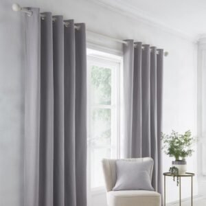 Indiana Ready Made Eyelet Curtains Silver