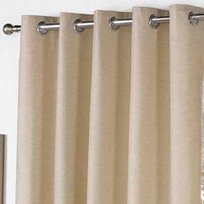 Fusion Sorbonne Ready Made Eyelet Curtains Natural - Image 2