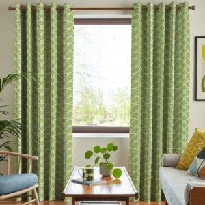Orla Kiely Jumbo Linear Stem Made to Measure Curtain Chalky Green