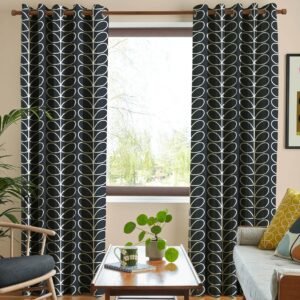 Orla Kiely Jumbo Linear Stem Made to Measure Curtain Liquorice