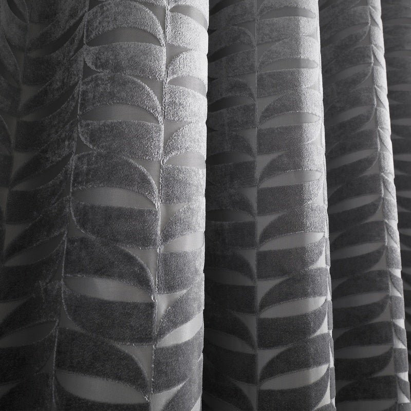 Curtina Kendal Ready Made Eyelet Curtains Charcoal - Image 2