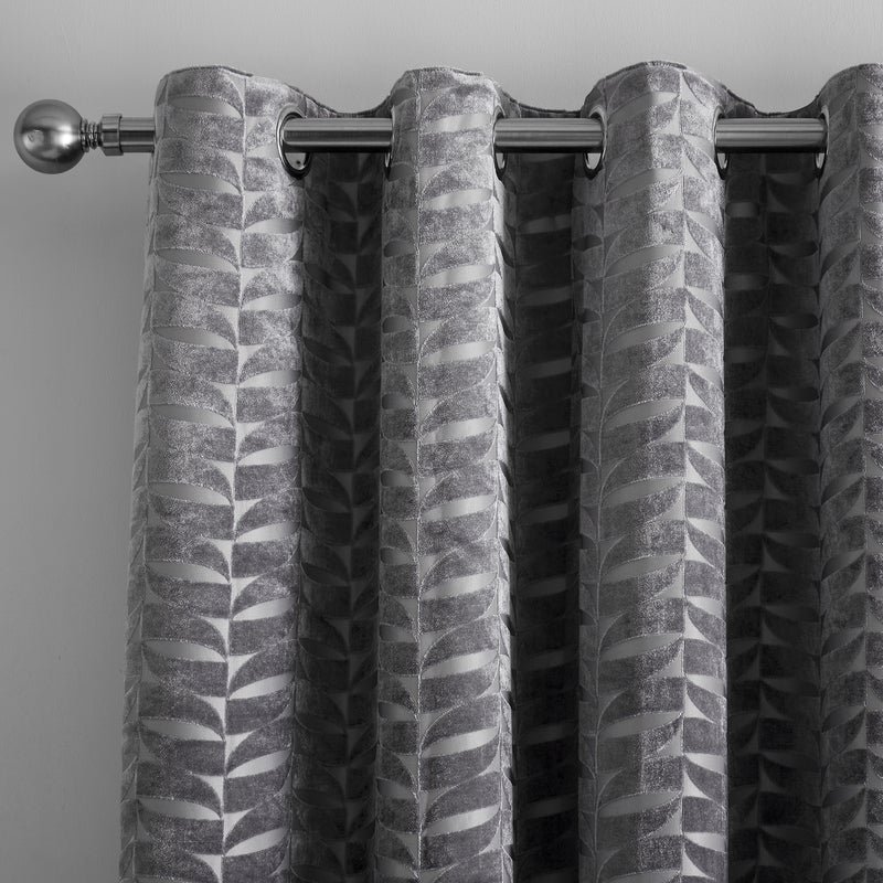 Curtina Kendal Ready Made Eyelet Curtains Charcoal - Image 3