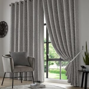 Keswick Blockout Ready Made Eyelet Curtains Silver