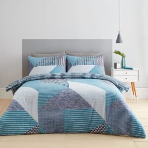 Catherine Lansfield Larsson Geo Duvet Cover Bedding Set Teal