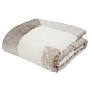 Catherine Lansfield Lattice Cut Velvet 220cm x 220cm Bedspread Natural