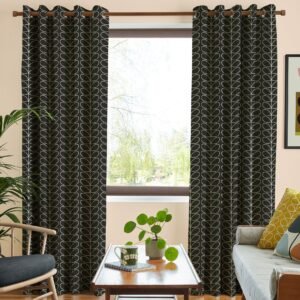 Orla Kiely Linear Stem Made to Measure Curtain Liquorice