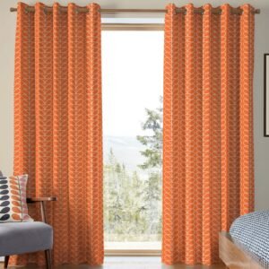 Orla Kiely Linear Stem Made to Measure Curtain Persimmon