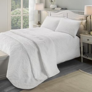 Serene Luana Duvet Cover Bedding Set White