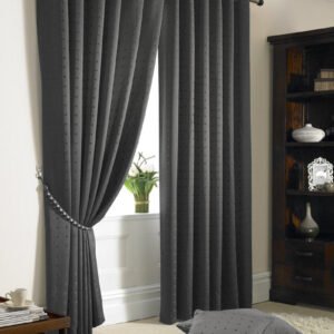 Madison Lined Ready Made Eyelet Curtains Charcoal