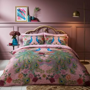 Matthew Williamson Xanadu Peacock Duvet Cover Bedding Set Pink