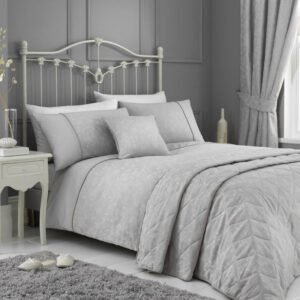 Dreams & Drapes Michaela Duvet Cover Bedding Set Silver