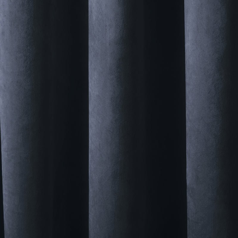 Laurence Llewelyn-Bowen Montrose Velvet Blackout Ready Made Eyelet Curtains Navy - Image 3