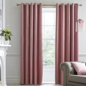 Laurence Llewelyn-Bowen Montrose Blackout Ready Made Eyelet Curtains Blush