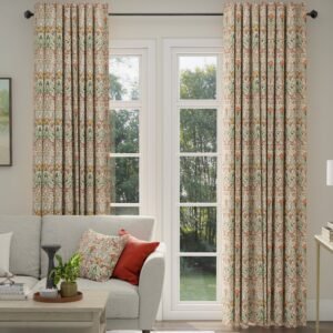 ANTE DECOR Alexandra Woven Jacquard Made To Measure Curtains Terracotta