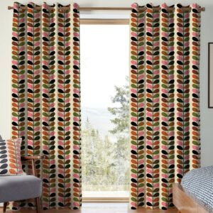 Orla Kiely Multi Stem Made to Measure Curtain Pink Red