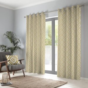 Navaho Ready Made Eyelet Curtains Ochre