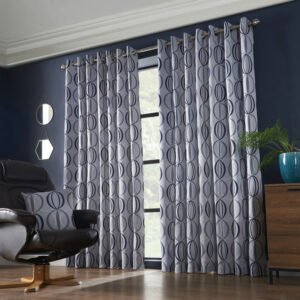 Omega Ready Made Eyelet Curtains Navy