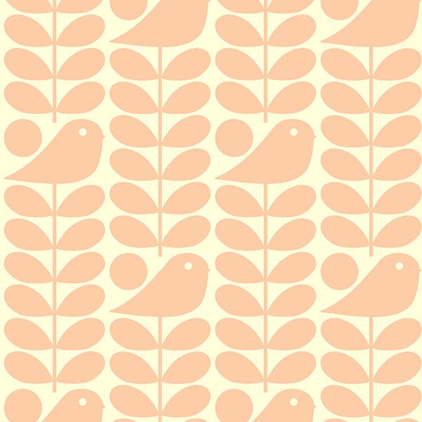 Orla Kiely Early Bird Made to Measure Wave Curtain + FREE Track Pale Rose - Image 3