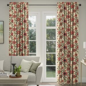 ANTE DECOR Seville Printed Cotton Made To Measure Curtains Burnt Umber
