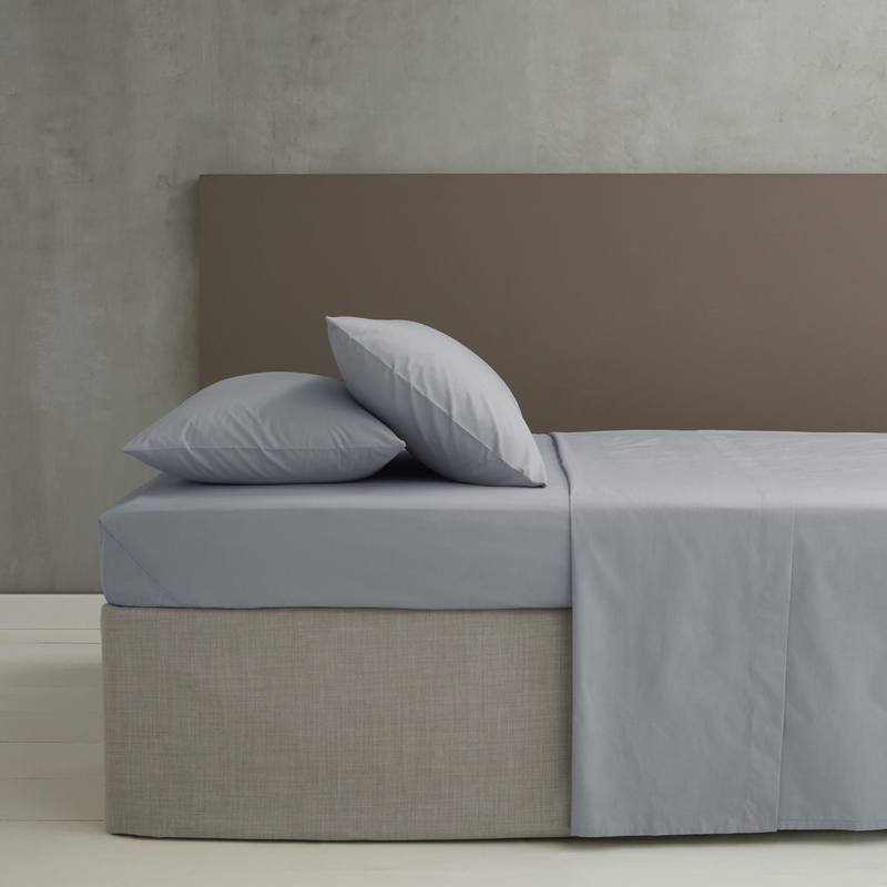 Catherine Lansfield Percale Plain Dye Pillowcase Housewife Grey - Pair - Image 3