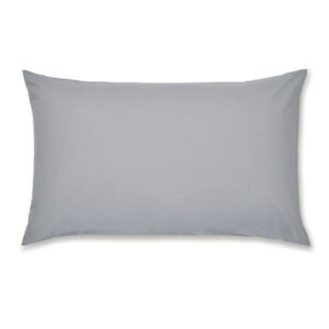Catherine Lansfield Percale Plain Dye Pillowcase Housewife Grey - Pair