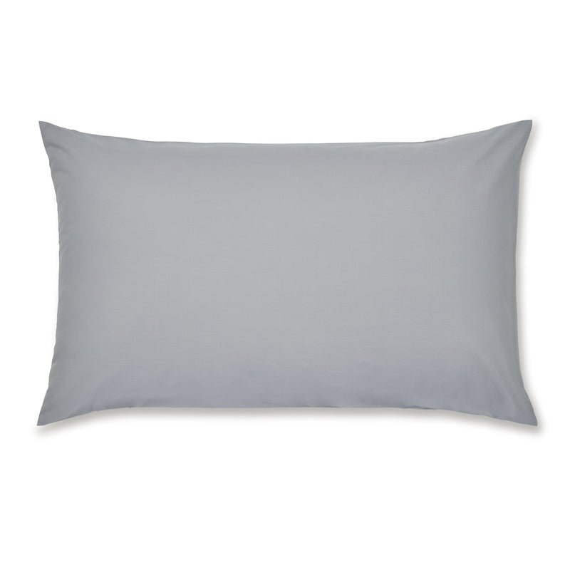 Catherine Lansfield Percale Plain Dye Pillowcase Housewife Grey - Pair