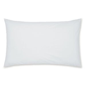 Catherine Lansfield Percale Plain Dye Pillowcase Housewife White - Pair