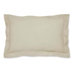 Catherine Lansfield Percale Plain Dye Pillowcase Oxford Cream - Pair