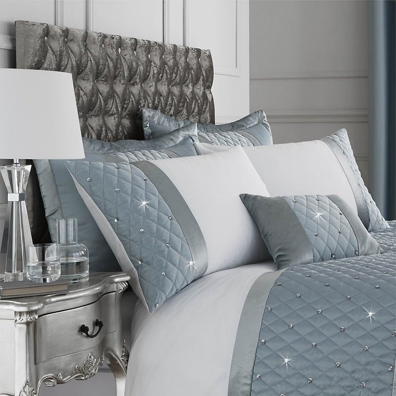 Catherine Lansfield Sequin Cluster Duvet Cover Bedding Set Duckegg - Image 2