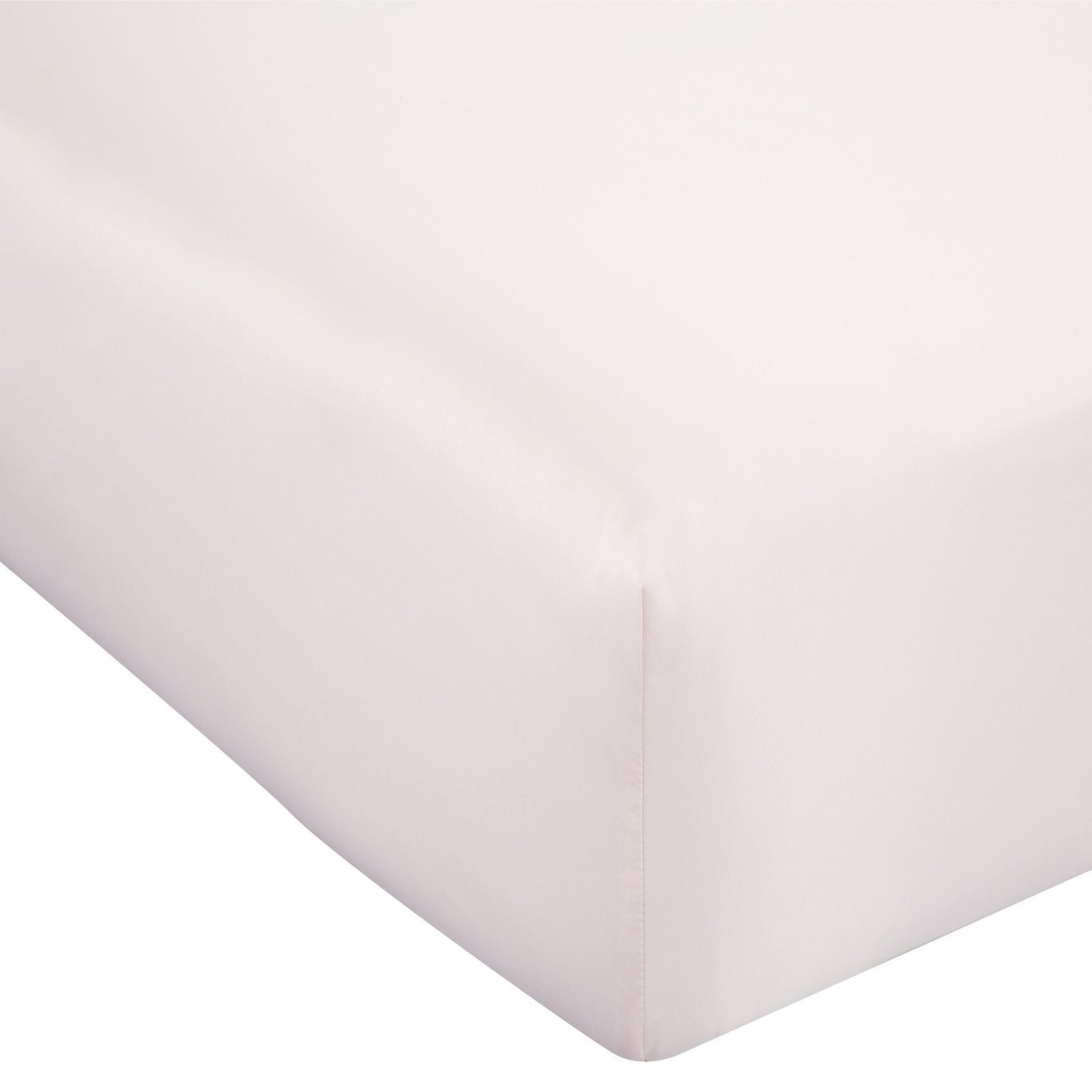 Catherine Lansfield Silky Soft Satin Fitted Sheet Single Blush Pink - Image 2