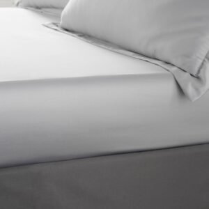 Catherine Lansfield Silky Soft Satin Fitted Sheet Super Kingsize Silver Grey
