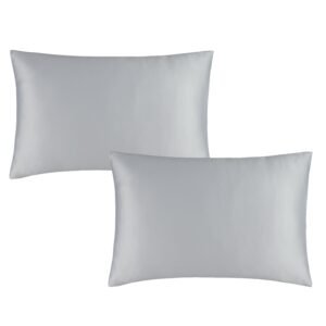 Catherine Lansfield Silky Soft Satin Pillowcase Housewife Silver Grey