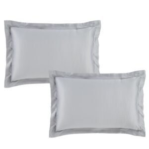 Catherine Lansfield Silky Soft Satin Pillowcase Oxford Silver Grey