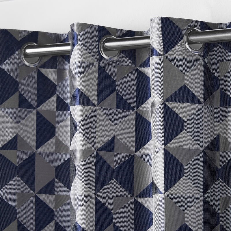 Skandi Ready Made Eyelet Curtains Navy - Image 2