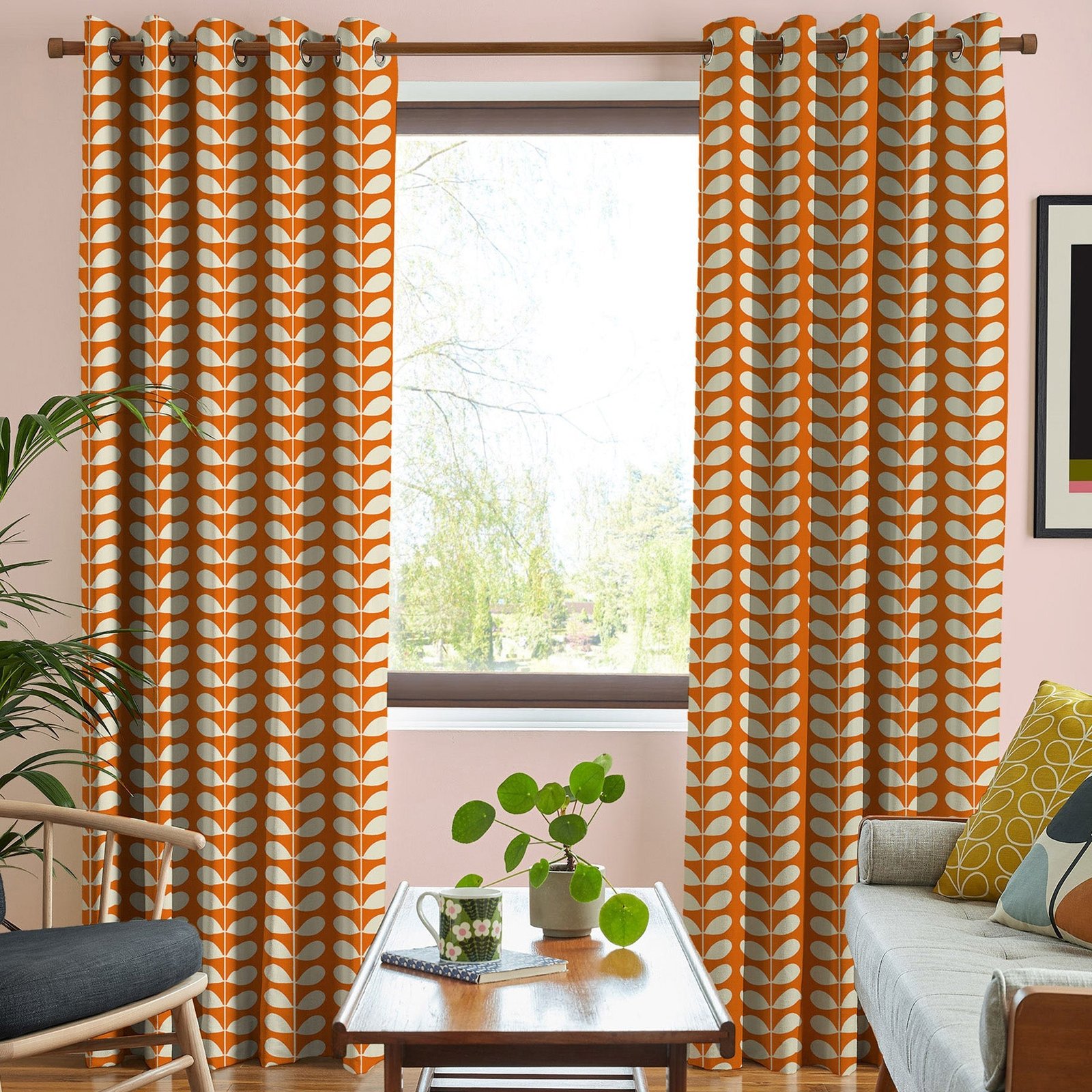 Orla Kiely Solid Stem Made to Measure Curtain Tomato