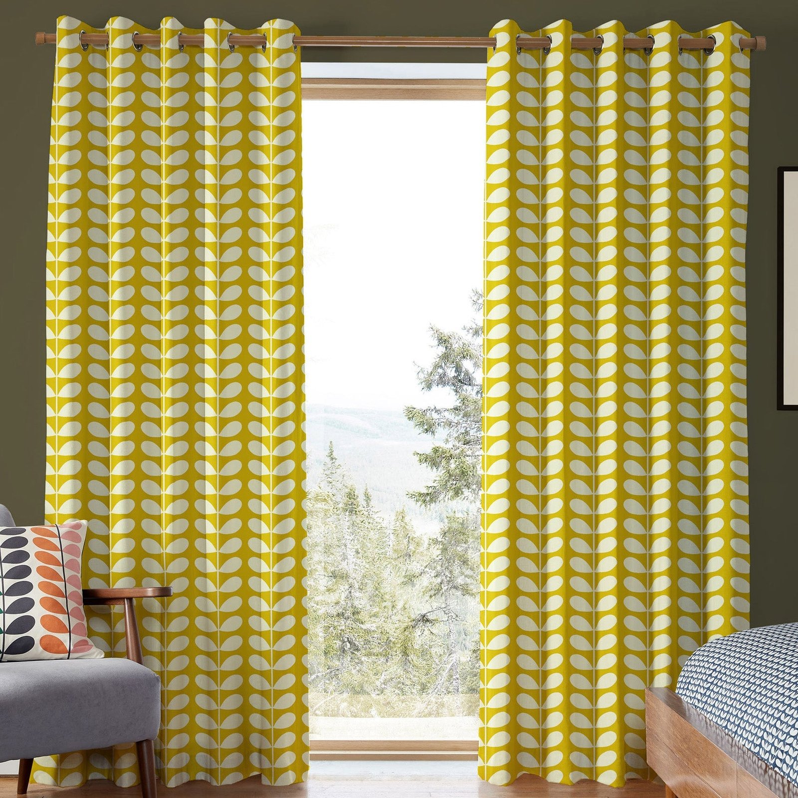 Orla Kiely Solid Stem Made to Measure Curtain Yellow