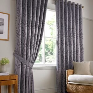 Tivoli Ready Made Eyelet Curtains Silver