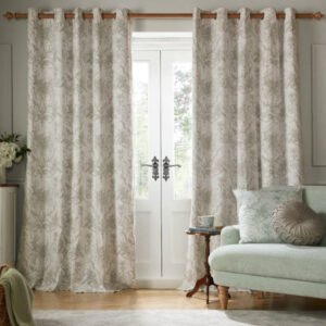 Laura Ashley Tuileries Ready Made Blackout Eyelet Curtains Dark Dove Grey
