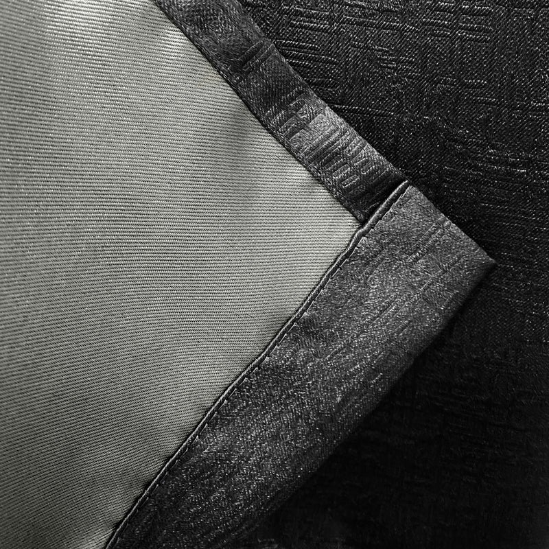 Vogue Thermal Blockout Ready Made Eyelet Curtains Black - Image 3