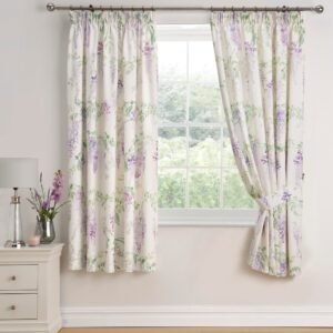 Dreams & Drapes Wisteria Ready Made Pencil Pleat Curtains Lilac