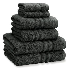 Catherine Lansfield Zero Twist Six Towel Bale Charcoal Grey