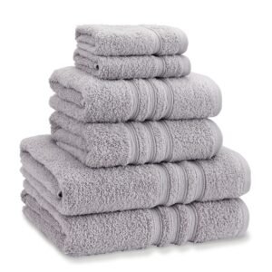 Catherine Lansfield Zero Twist Six Towel Bale Silver Grey
